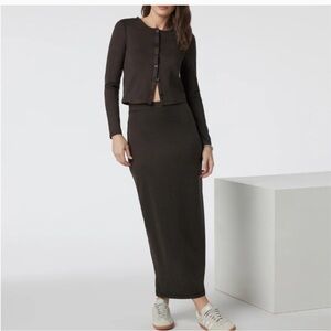 Vuori Halo Column Skirt Size S Dark Java Heather